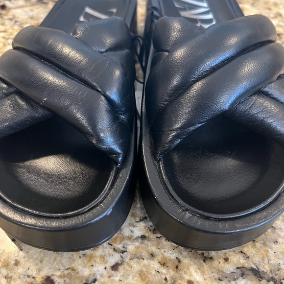 Zara all leather platform sandals size 8 NWT - Picture 2 of 10